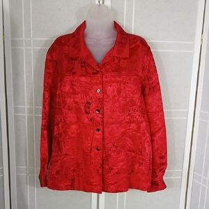 Chico's Red Linen/Silk Blouse 3